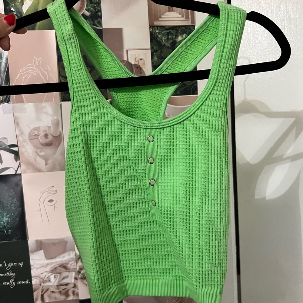 green crop top